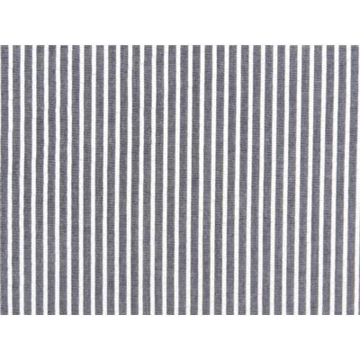 Tissu Seersucker Coton Rayé Bleu / Blanc