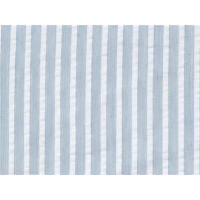 Tissu Seersucker Coton Léger Rayé Bleu Ciel / Blanc