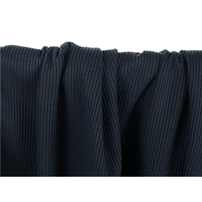 Navy 100 % Organic Cotton 2x2 Rib Knit Fabric