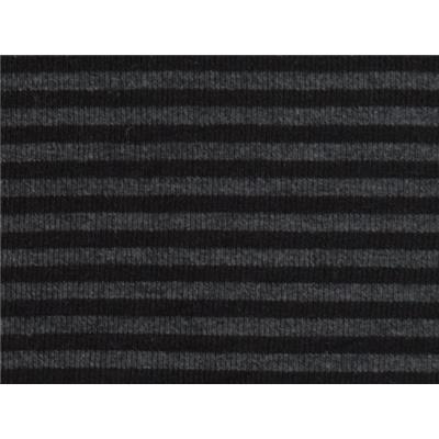 Tissu Jersey Cote 1x1 Viscose / Modal Rayé Anthracite / Noir