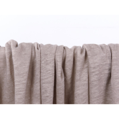 Beige 100 % Linen Jersey Knit Fabric