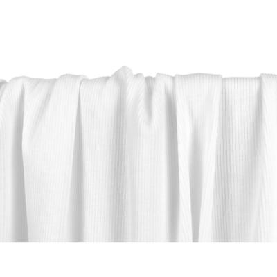 White 100 % Cotton 2x2 Rib Knit Fabric
