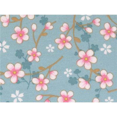 Tissu Jersey Viscose / Elasthanne Imprimé Fleurs de Cerisier