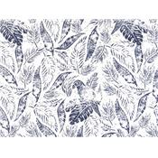 Tissu Coton / Lin Blanc Imprims Perroquets et Feuillages