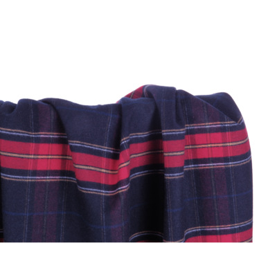 Navy / Red Tartan Flannel Fabric