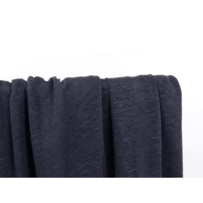 Anthracite 100 % Linen Jersey Knit Fabric