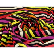 Tissu Maille Maillot de Bain Rayures Multicolores 10 mm