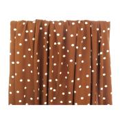 Tissu Crepe Viscose Pois Camel / Ecru