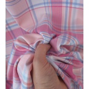 Tissu Flanelle 100 % Viscose TARTAN & Chevron Rose
