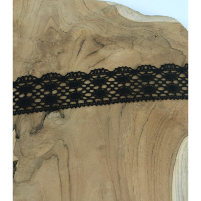 Galon Macramé 100 % Coton Noir 40 mm