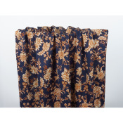 Tissu Maille Scuba Crepe Fleurs Marine