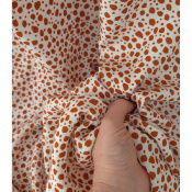 Tissu Popeline 100 % Viscose Abstract Dots Terracotta