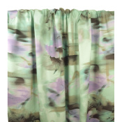 Tissu Satin de Coton Abstract Flowers Parme