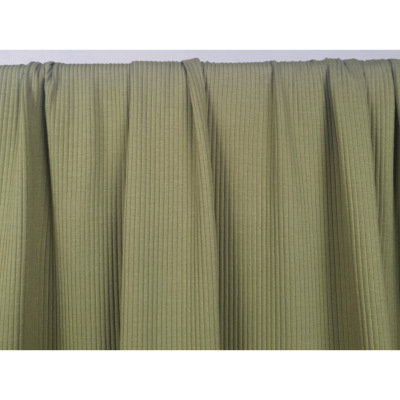 Tissu Maille Cote 4x2 Mercerisé Coton BIO / Elasthanne Kaki