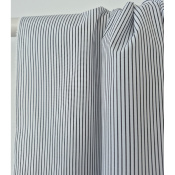 Tissu Popeline 100 % Coton Rayé Blanc & Noir