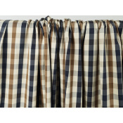 Tissu Sergé Léger Poly / Viscose Carreaux Beige / Choco / Bleu