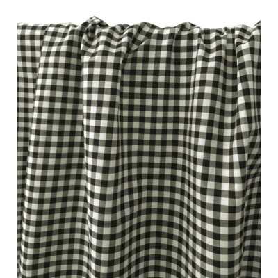 Tissu Sergé Léger Vichy 100 % Coton Noir / Blanc