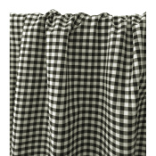Tissu Sergé Léger Vichy 100 % Coton Noir / Blanc