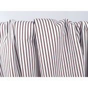 Tissu Sergé Léger Coton Rayure Ecru / Choco