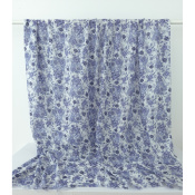 Tissu Voile de Coton Paisley Flowers Bleu