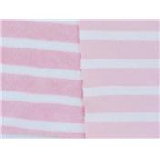 Tissu Jersey Rayé Double Face Rose / Blanc