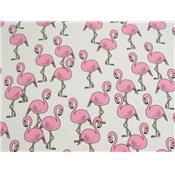 Tissu Jersey Coton / Elasthanne Imprimé Flamant Rose