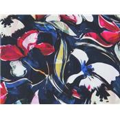 Tissu Viscose Crepe Imprimé Fleurs Abstraites