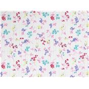 Coupon Voile de Coton Rayures Jacquard Imprimé Fleurs 60 cm x 135 cm