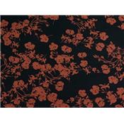 Tissu Jersey Viscose / Laine Noir Imprimé Fleurs