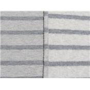 Tissu Jersey Rayé Gris Chiné Gratté