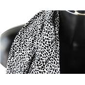 Tissu Jersey Coton / Elasthanne BIO Pois Abstrait Noir