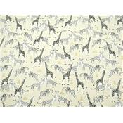 Tissu Jersey Beige Chiné Imprimé Animaux de la Savane