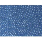 Tissu Denim Bleu Imprimé Graphique Foil Argent