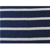 Tissu Jersey Cote1x1 Rayé Bleu Marine / Ecru