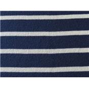 Tissu Jersey Cote1x1 Rayé Bleu Marine / Ecru