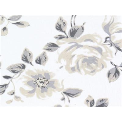 Tissu Jersey Coton / Elasthanne Ecru Imprimé Fleurs