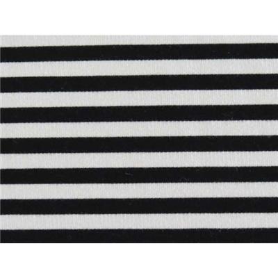 Tissu Jersey Milano Rayé Blanc / Noir