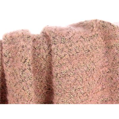 Tissu Lainage Bouclette Vieux Rose Chiné