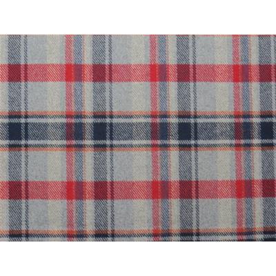 Tissu Lainage TARTAN Gris / Rouge