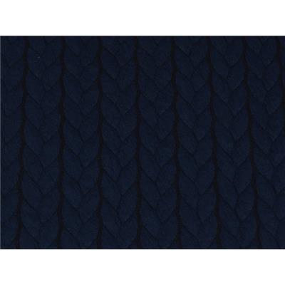 Tissu Maille Matelassé " Natté " Bleu Marine