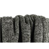 Tissu Maille Tricot Chiné, Intérieur Fausse Fourrure Gris / Noir