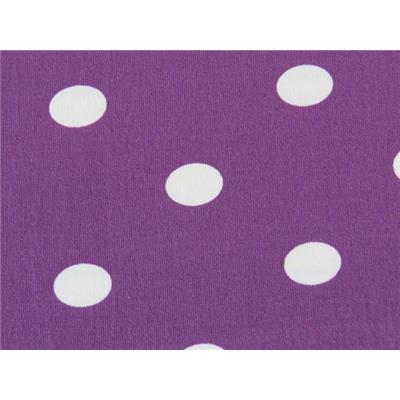 Tissu Maille Maillot de Bain Violet Imprimé Pois Blanc