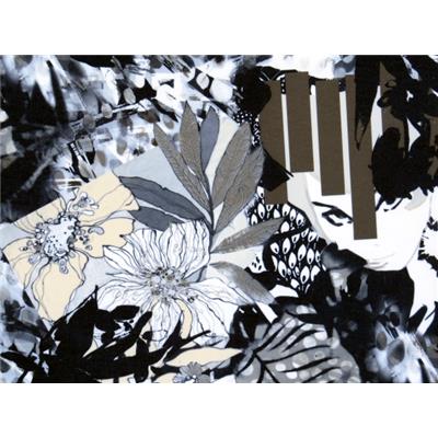 Tissu Maille Maillot de Bain Imprimé Fleurs et Graphiques Abstraits