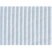 Tissu Seersucker Coton Léger Rayé Bleu Ciel / Blanc
