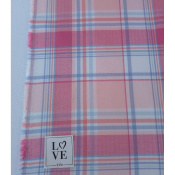 Tissu Flanelle 100 % Viscose TARTAN & Chevron Rose