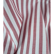 Tissu Oxford 100 % Coton Rayé Bordeaux & Blanc