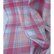 Tissu Flanelle 100 % Viscose TARTAN & Chevron Rose