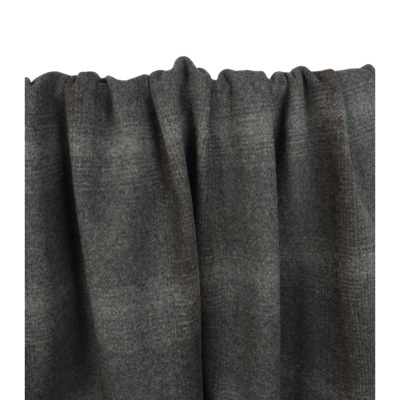 Tissu Lainage 100 % Laine HULL Carreaux Gris / Choco