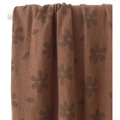 Tissu Maille Côte 1X1 Fleurs Choco