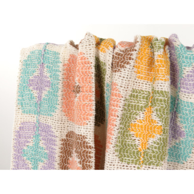 Tissu Maille Crochet 100 % Coton Patchwork Parme